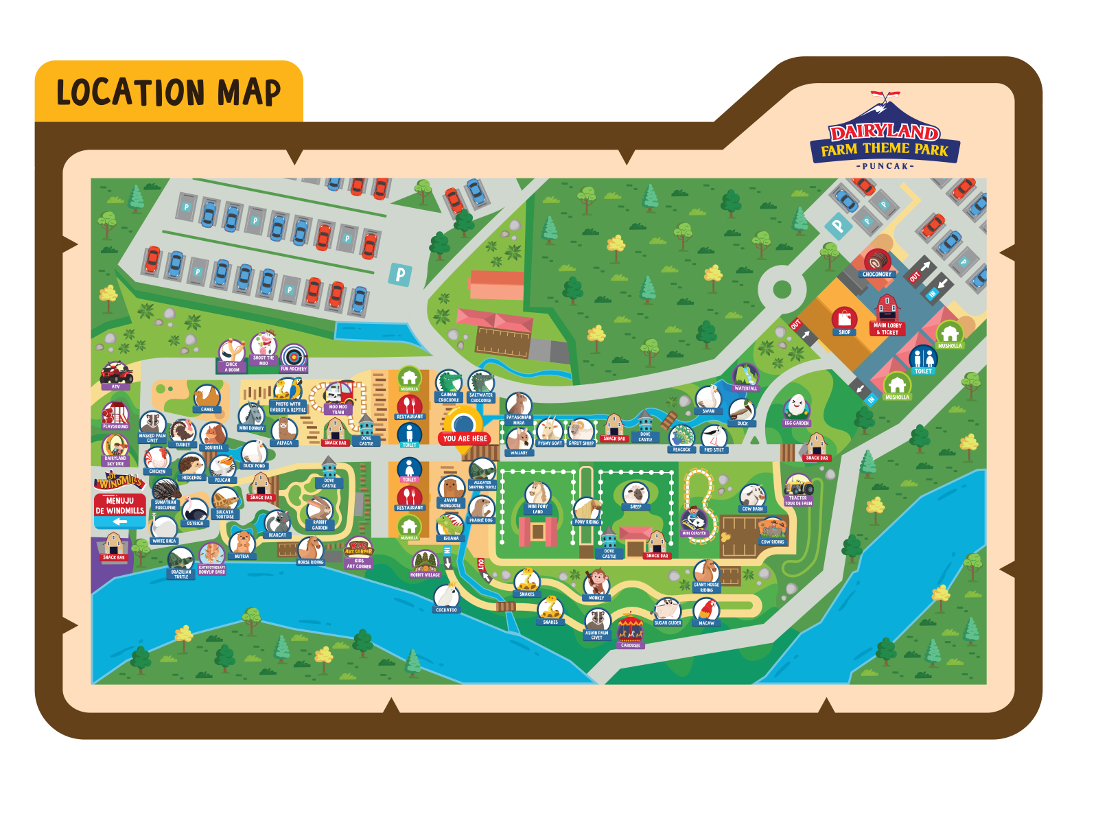 Peta area Dairyland Farm Theme Park Puncak