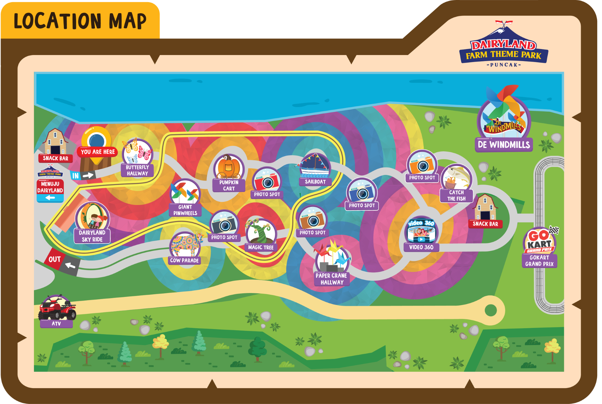 Peta area Dairyland Farm Theme Park Puncak 2