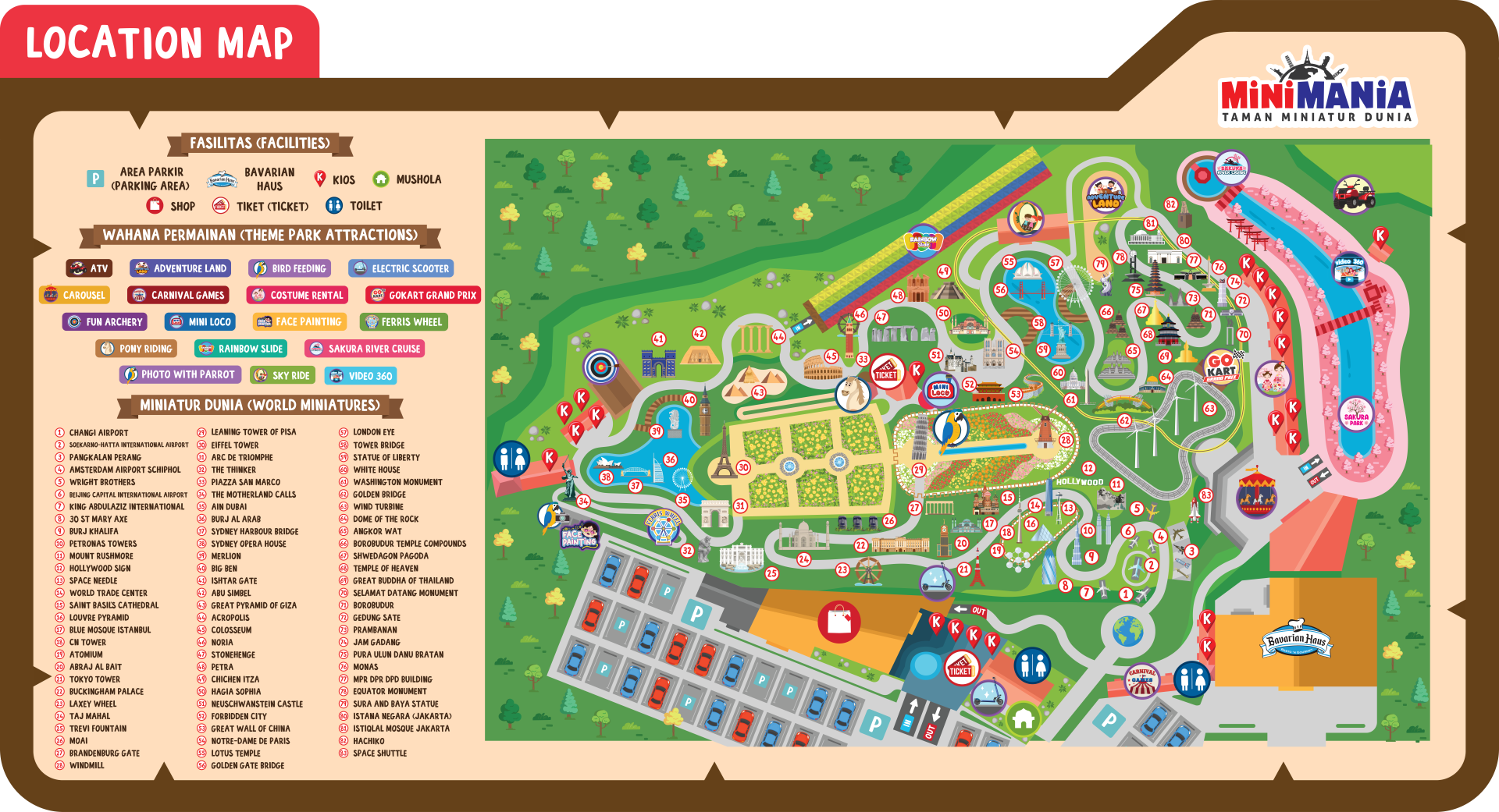 Peta area Minimania Puncak